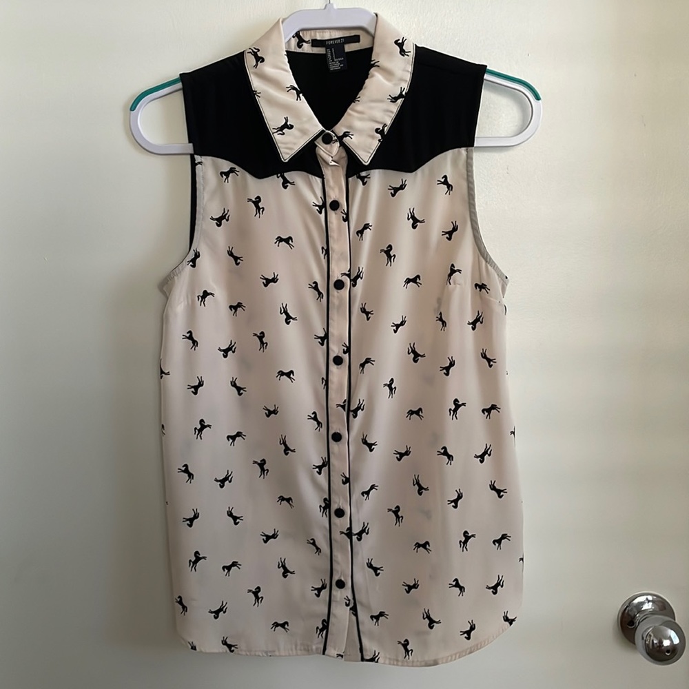 Horse print blouse